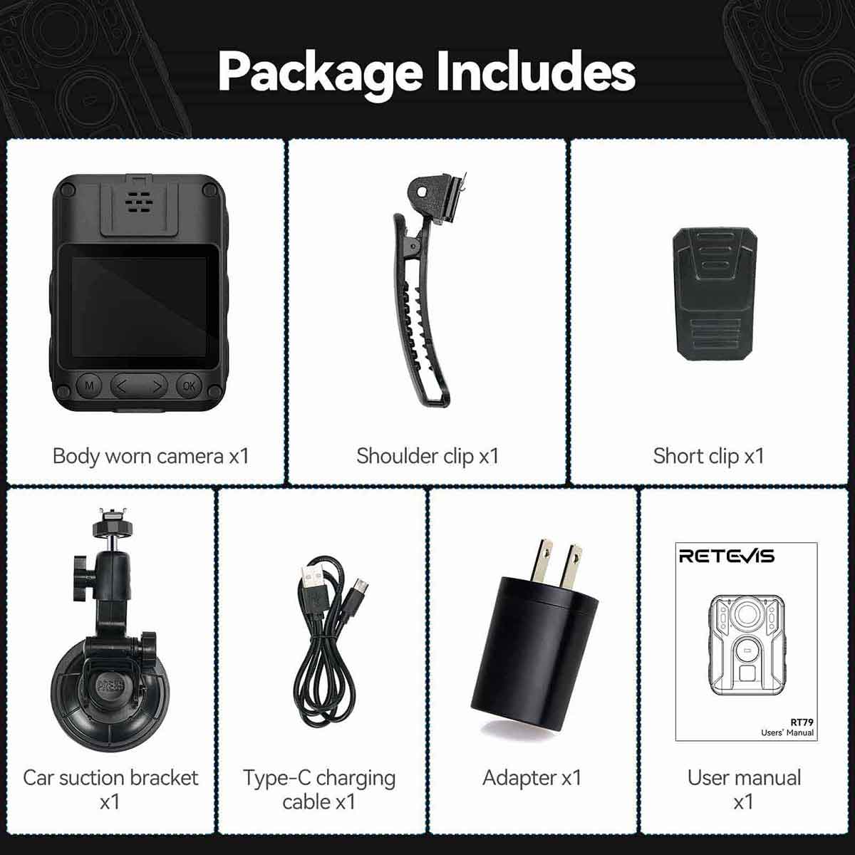 RT79-Black WIFI law enforcement camera