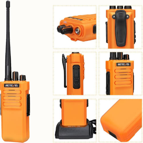 Retevis RT29 Orange Waterproof UHF Walkie Talkie for Skiing