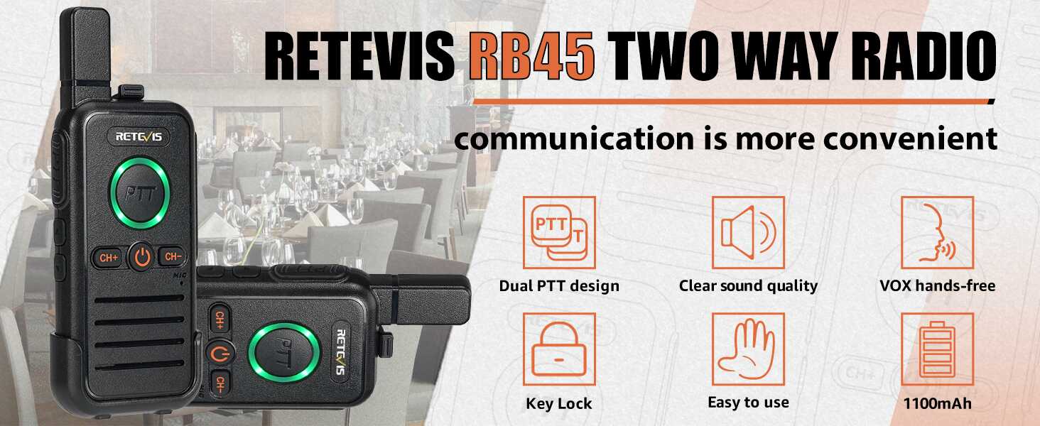 Retevis RB45 Dual PTT Walkie Talkies Portable FRS Two-Way Radios