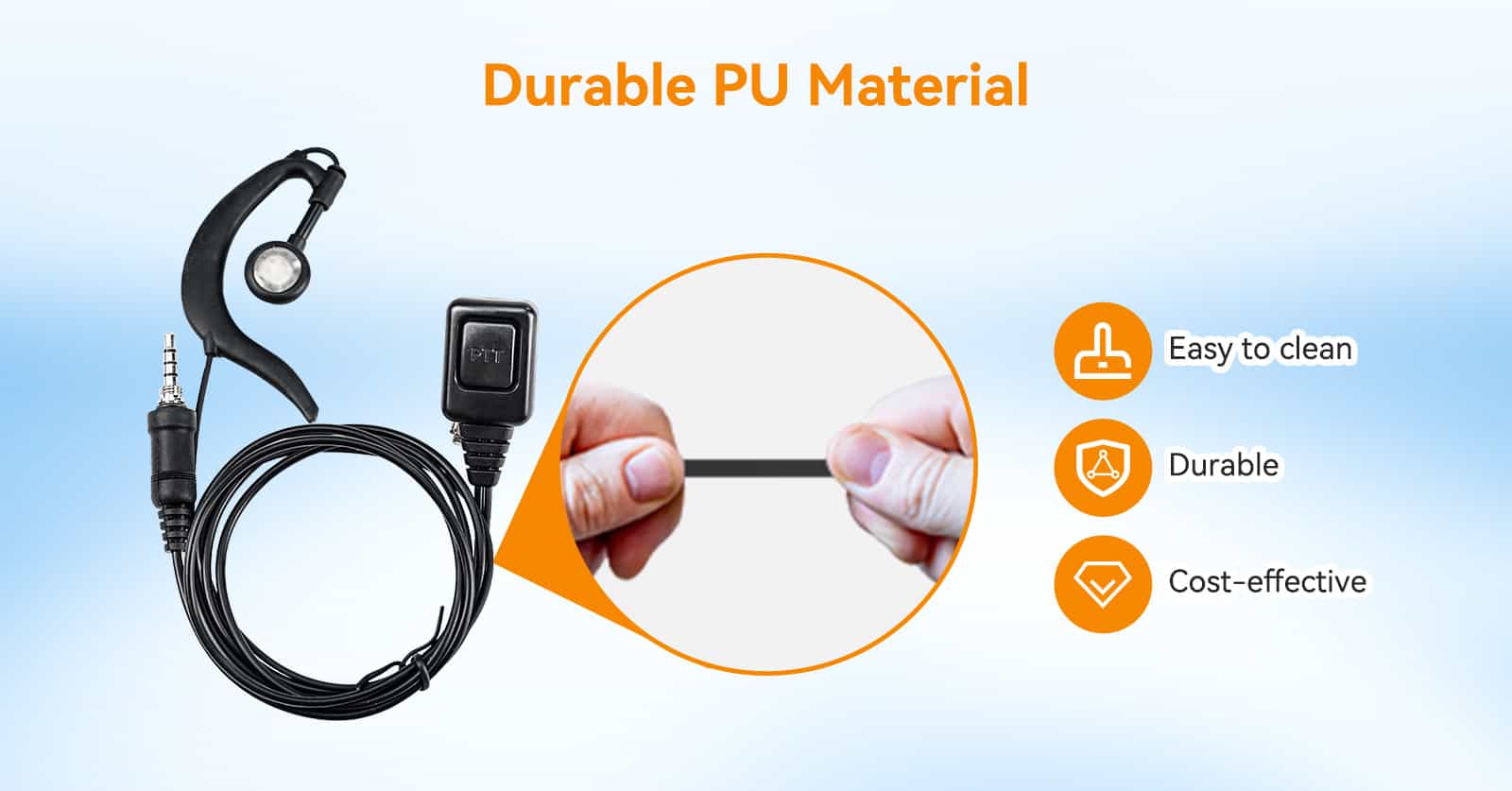 Durable material makes this Headsets high quality for marine radios