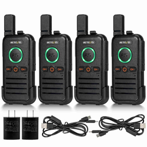 RB45 Dual PTT Walkie Talkies Portable FRS Two Way Radios