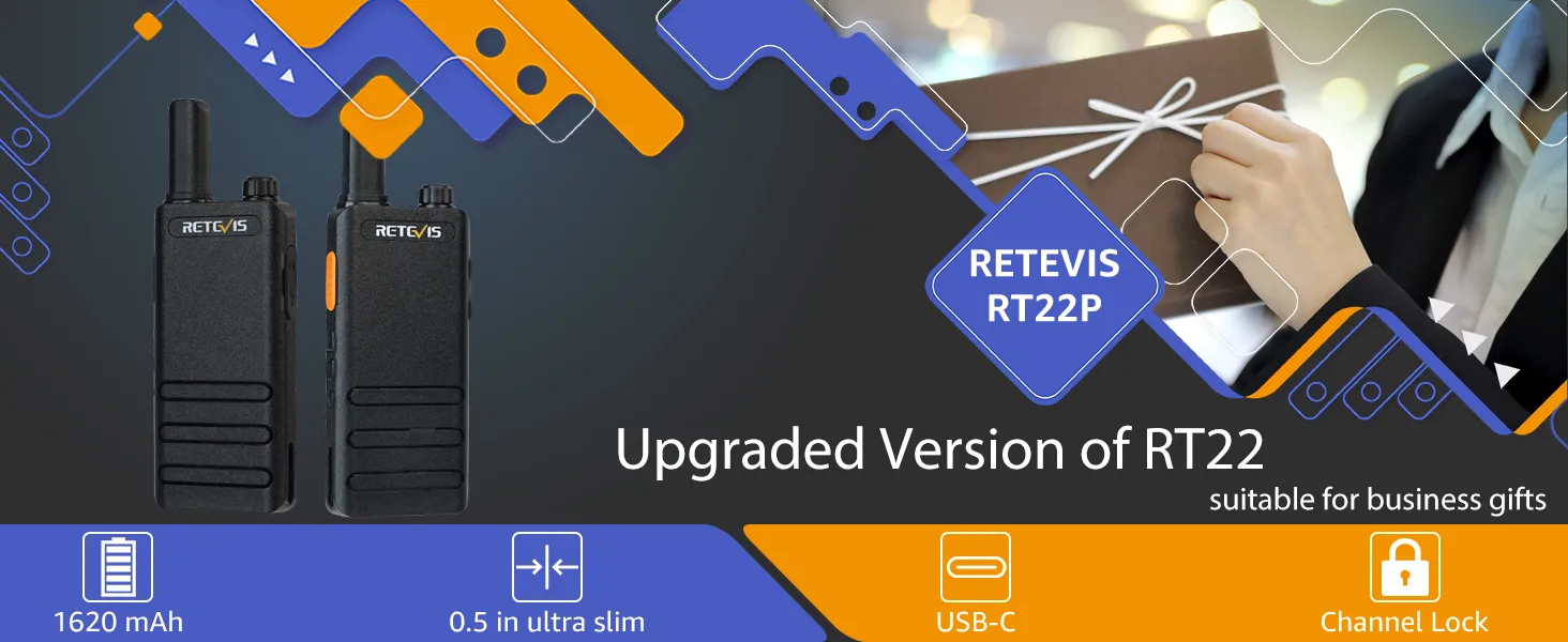Retevis RT22P License Free Rechargeable Compact FRS Walkie Talkie