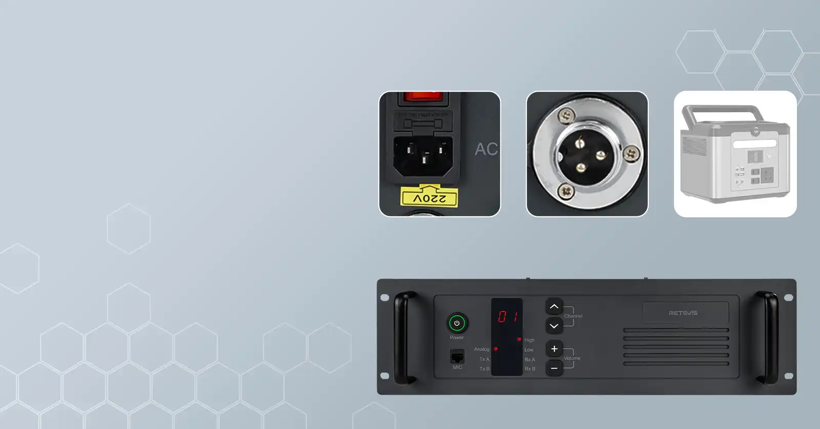 Retevis R1 Repeater Supports AC and DC Charge