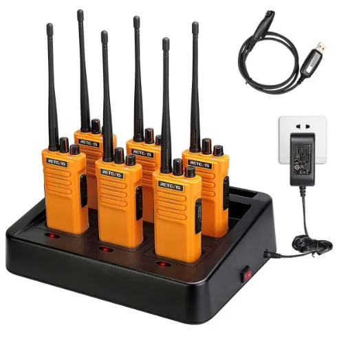 Retevis RT29 Orange Waterproof UHF Radio with Six Way Charger
