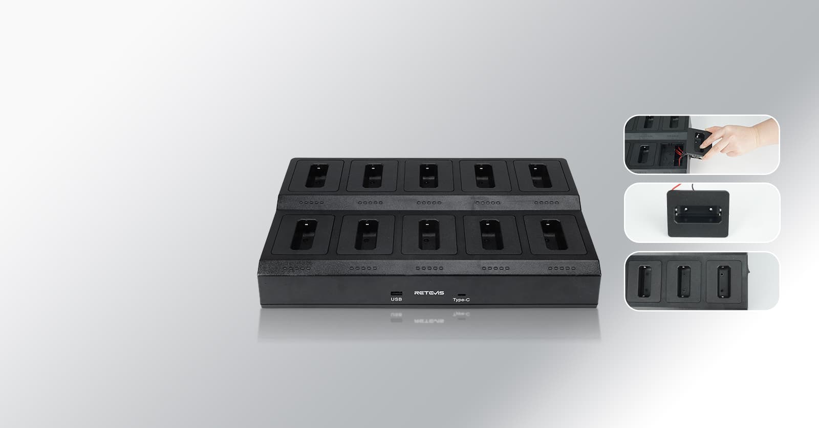 Replaceable Charging Slots for Retevis rtc22t