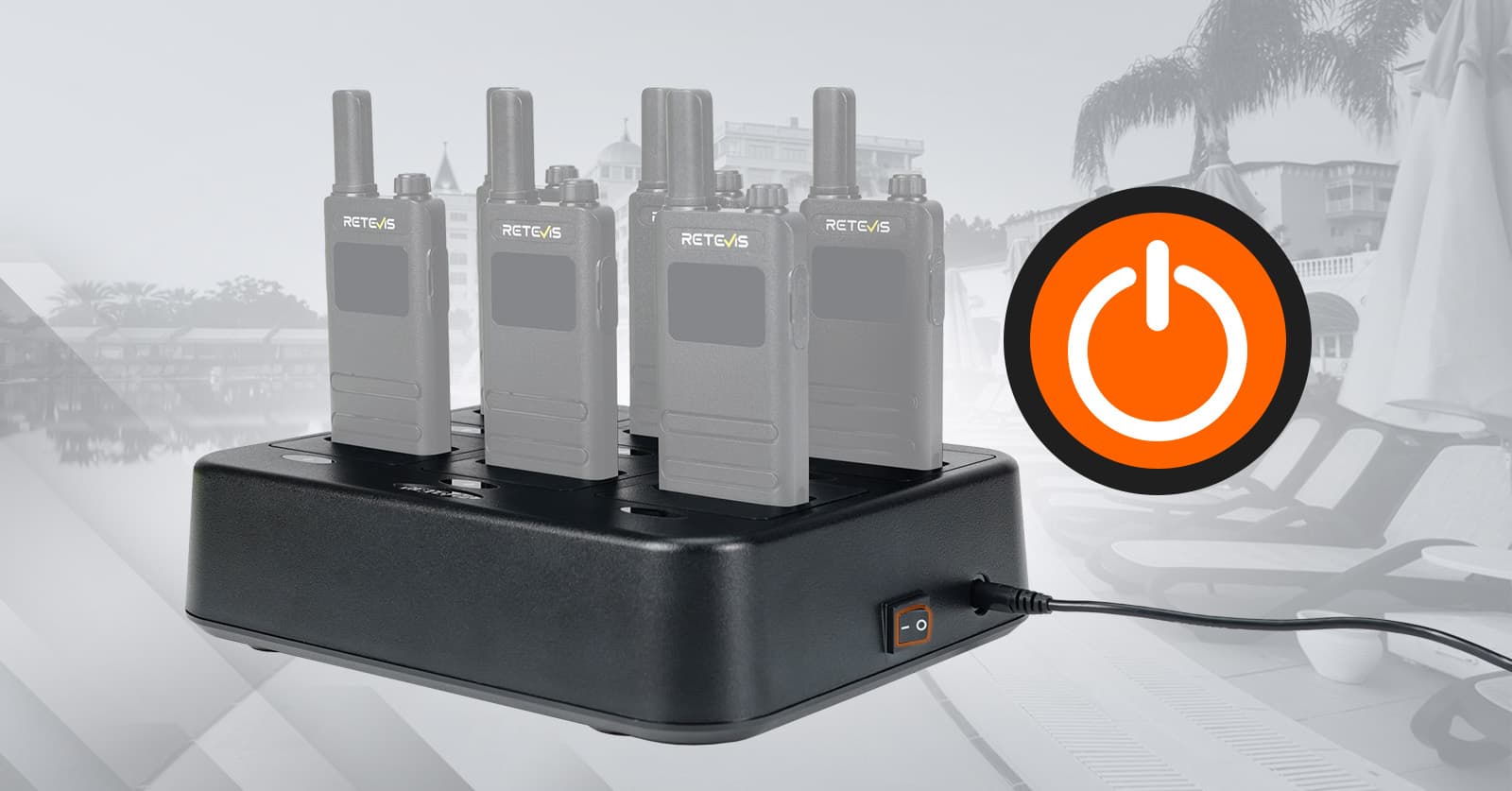 One-key power on, easy to charge your Walkie-talkies.