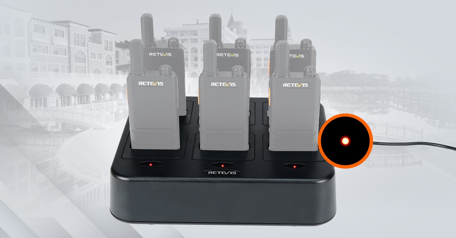 LED indicator on retevis multi-units charger