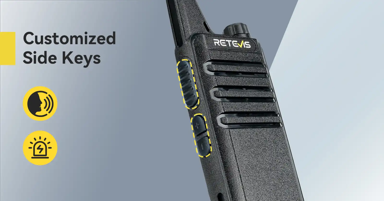 Retevis RT22 Walkie Talkie Side Keys