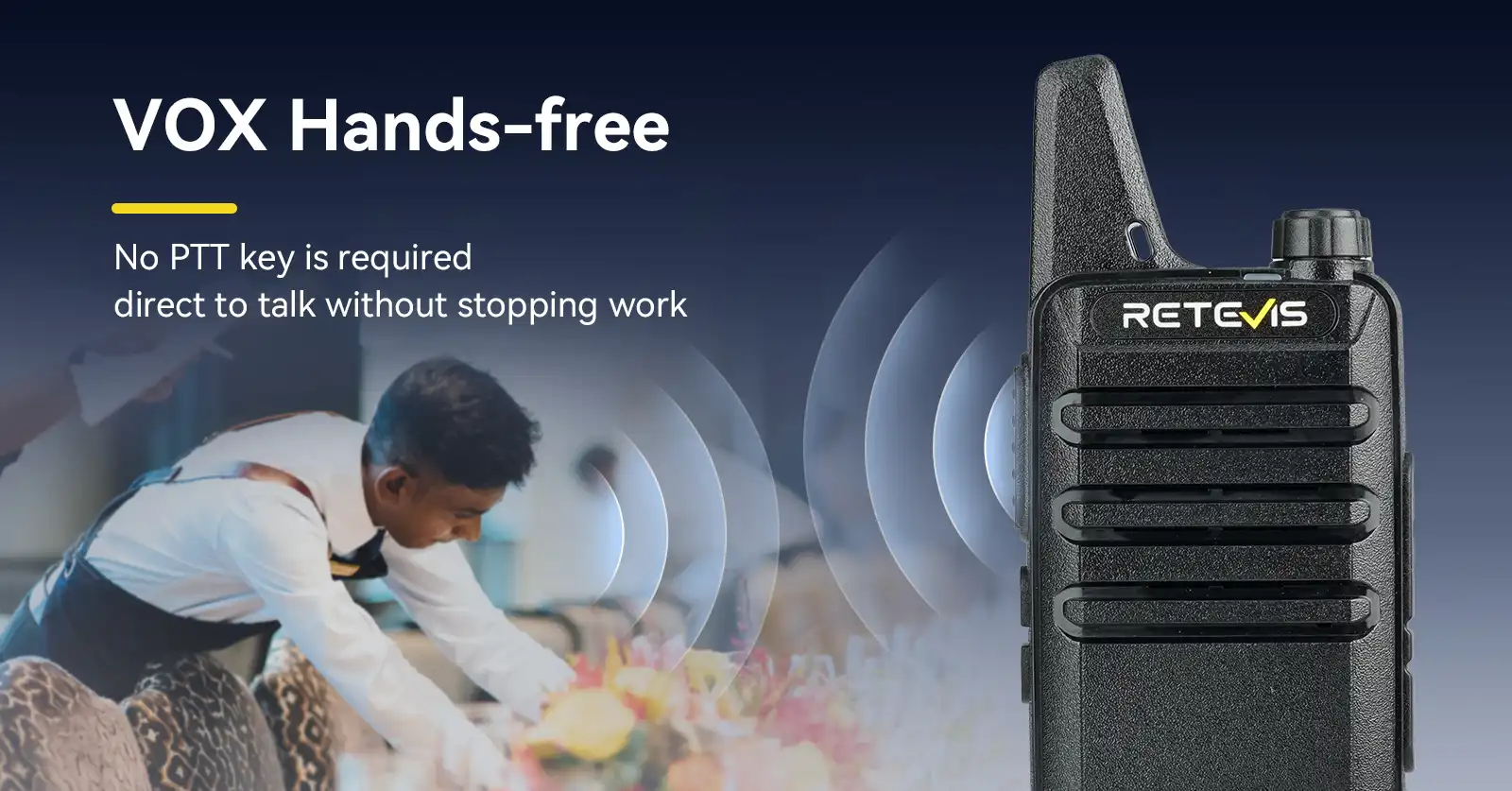 Retevis RT622 Walkie Talkie with VOX Function