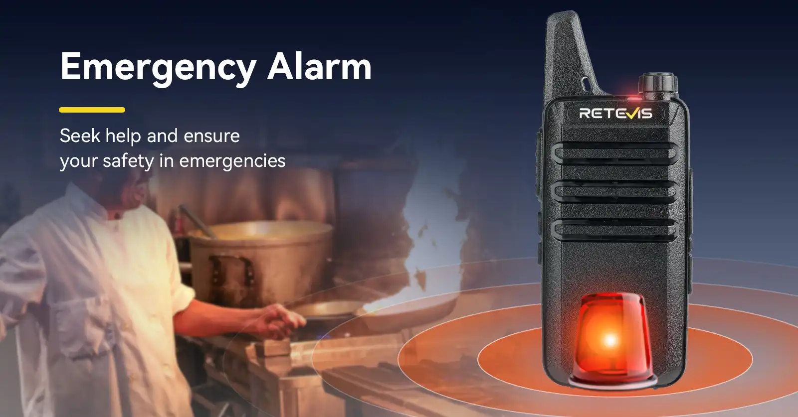 Retevis RT622 Walkie Talkie with Emergency Alarm