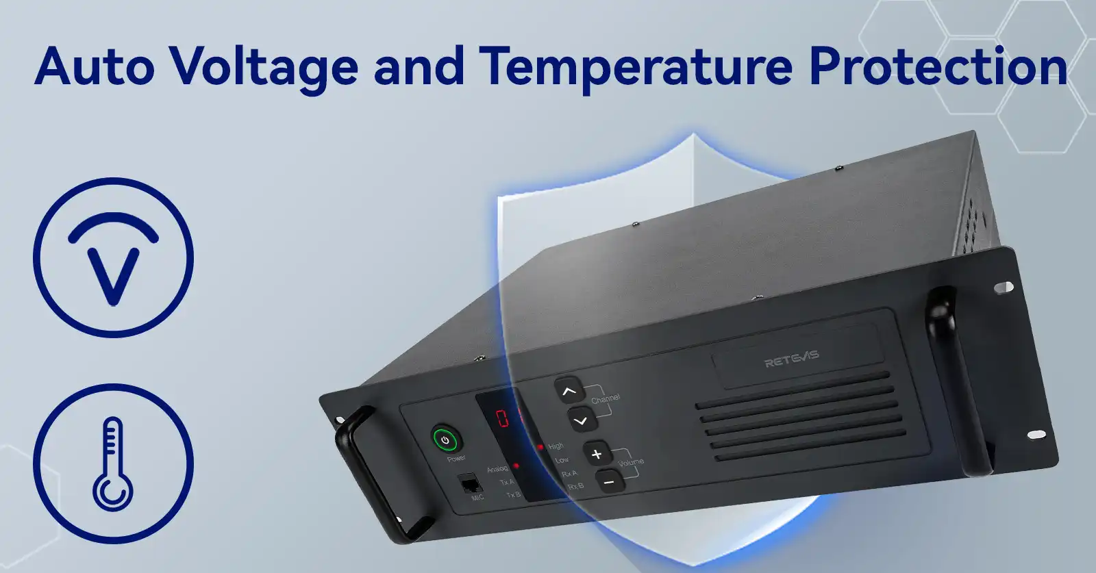 Retevis R1 Repeater Auto Voltage and Temperature Protection