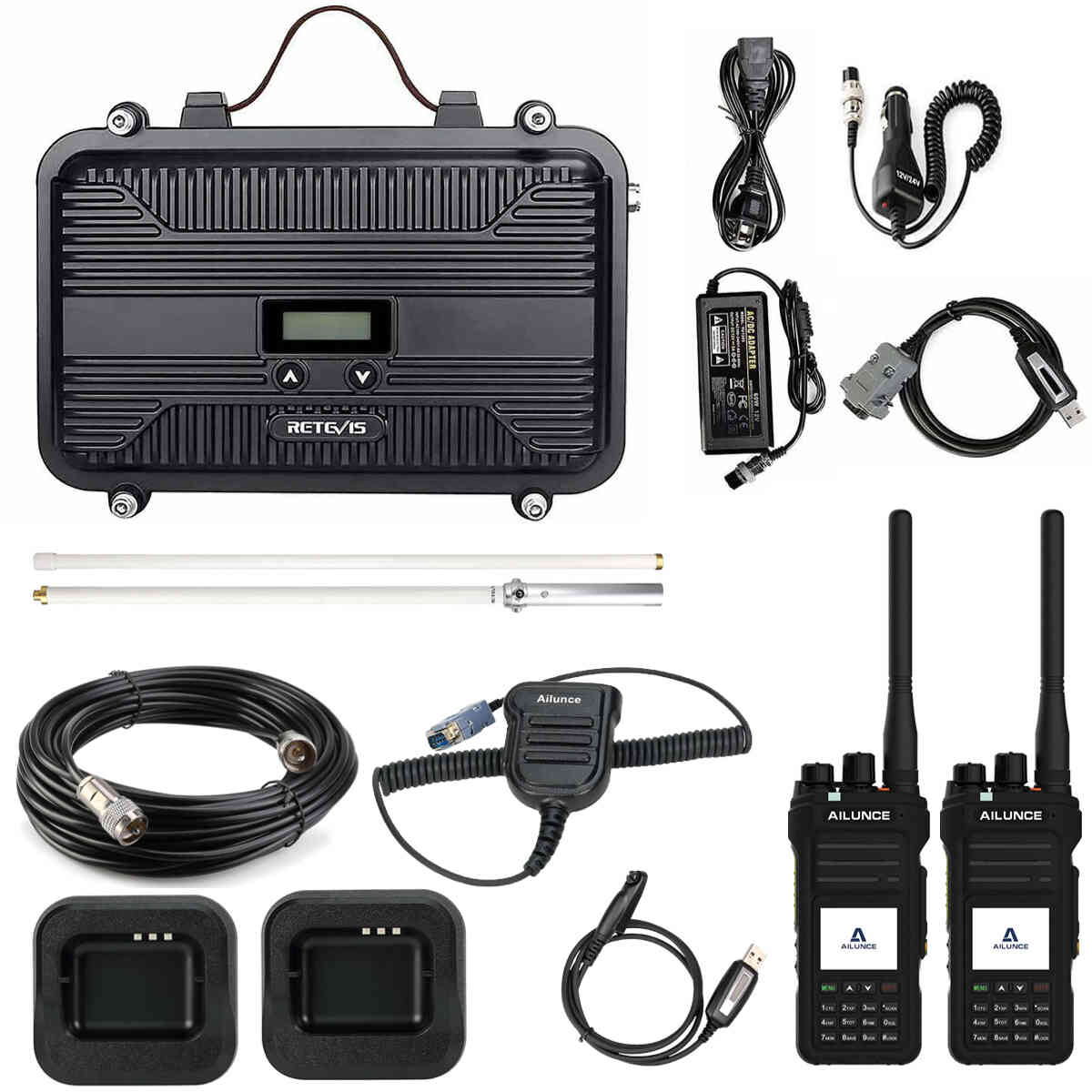 Retevis RT97S Portable Repeater and 2PCS Ailunce HA1G GMRS Radio Bundle