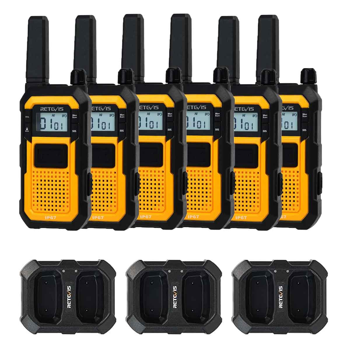 Retevis RB48 Heavy Duty Waterproof FRS Two-Way Radio 6 Pack