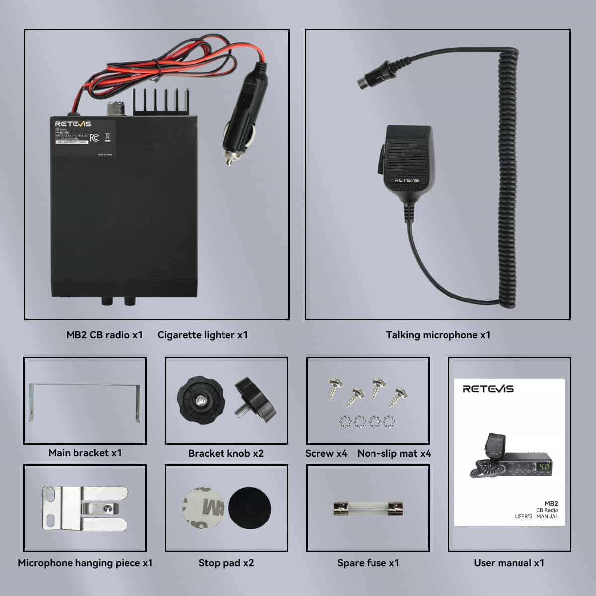 Retevis MB2 Package Includes