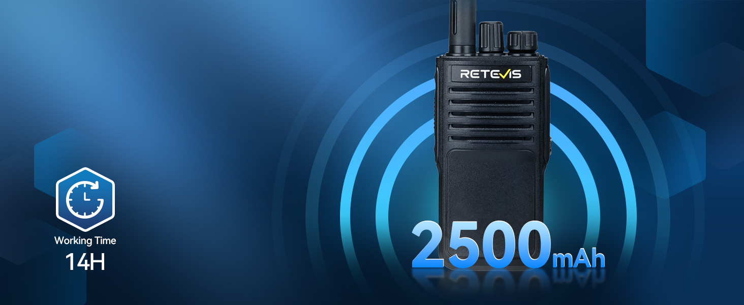 high power two way radio with large battery