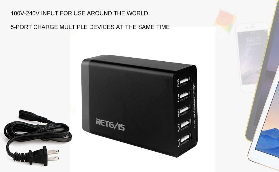 5-port USB charger for P62 