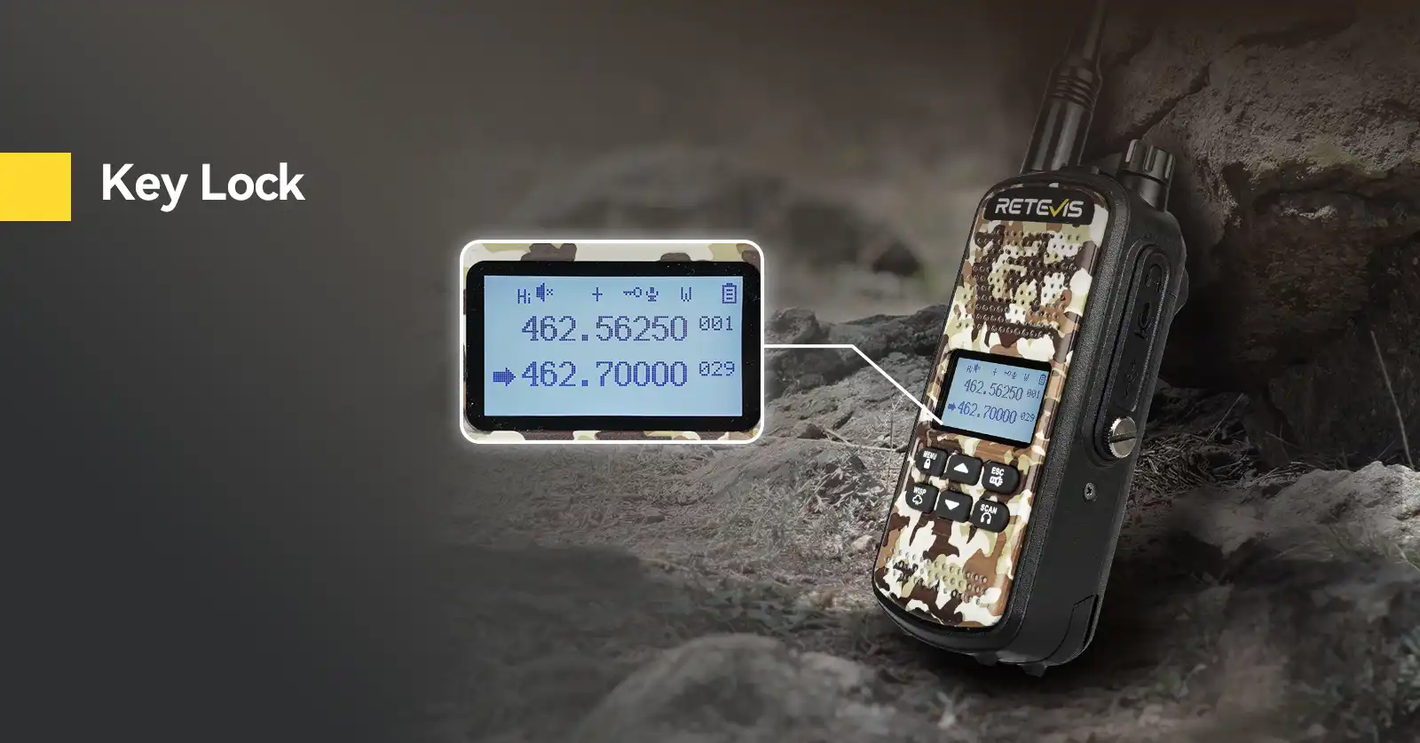 Retevis EZTalk2 Walkie Talkie with Key Lock