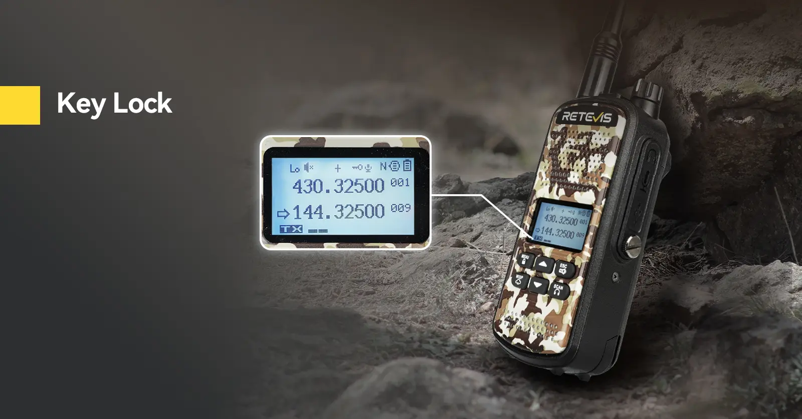 Retevis EZTalk62 Walkie Talkie with Key Lock