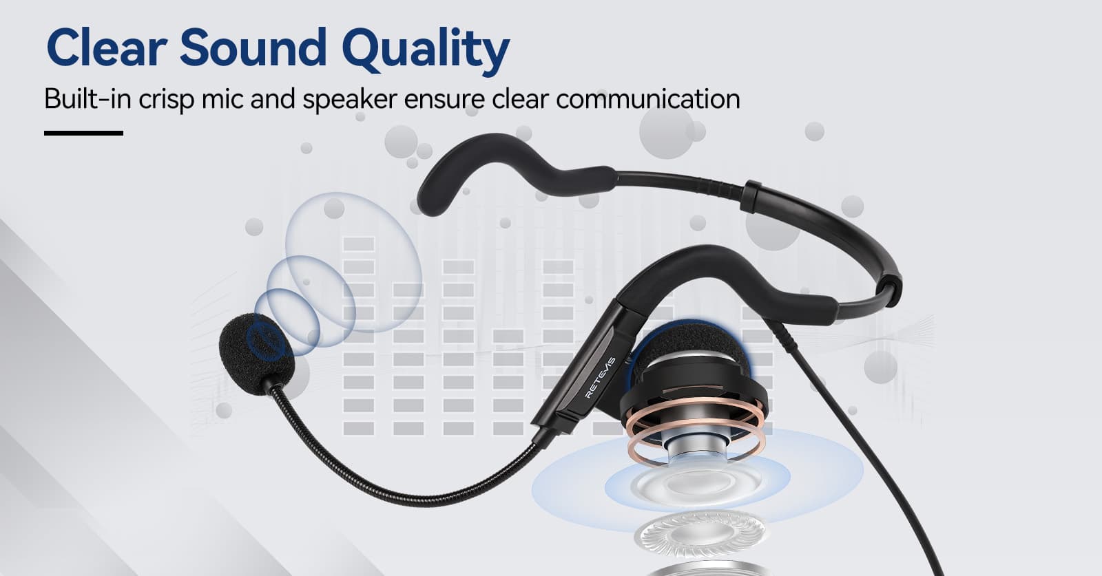 crisp speaker and mic headset with kenwood 2pin