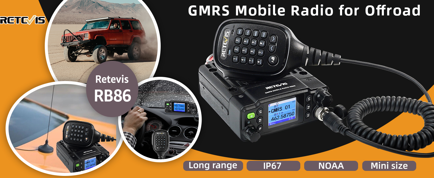RETEVIS RB86 RUGGED WATERPROOF GMRS MOBILE RADIO