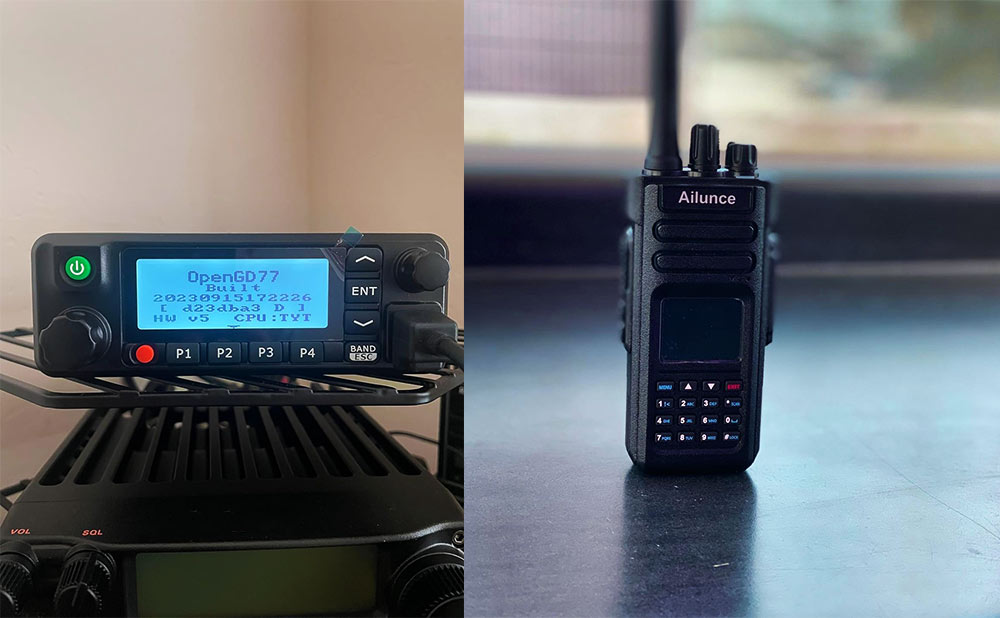 Retevis RT90 50W GPS Mobile Radio & HD1 10W Handheld DMR Two Way Radio + MR400 Fiberglass Antenna