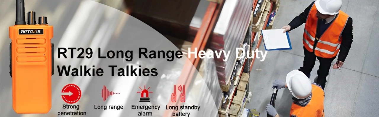 Retevis RT29 Heavy Duty UHF Two Way Radio with Earpiece Orange