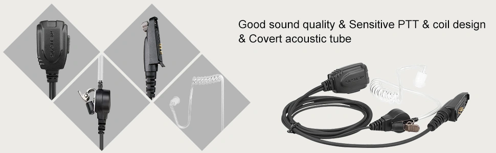 Covert Acoustic Tube Earpiece for Retevis RT29 Radio