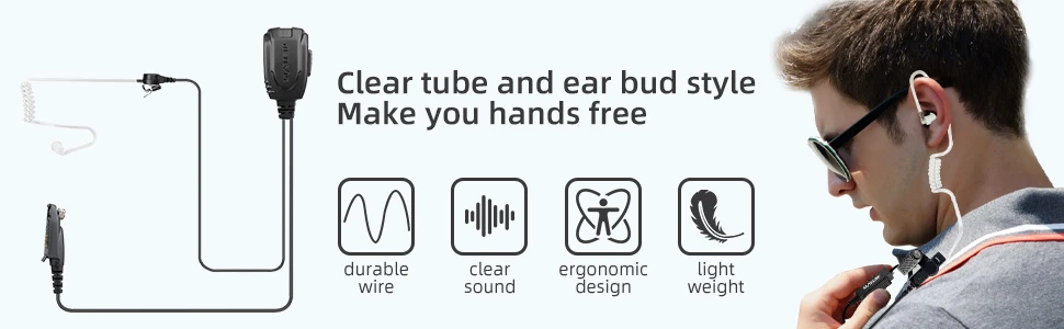 Retevis EAM004 Covert Acoustic Tube Earpiece for Retevis RT29 Radio