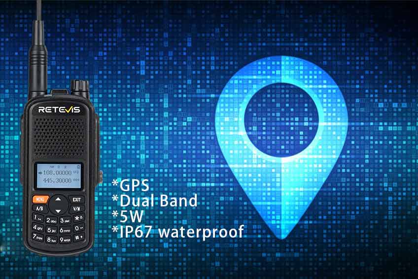 retevis a1 gps waterproof walkie talkie