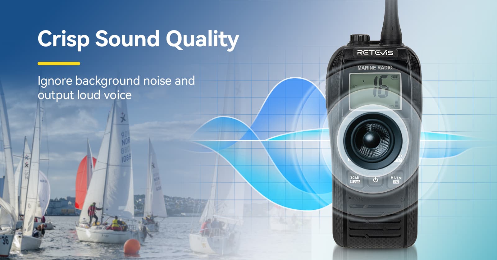 Clear and loud Sound marine radio retevis rm22