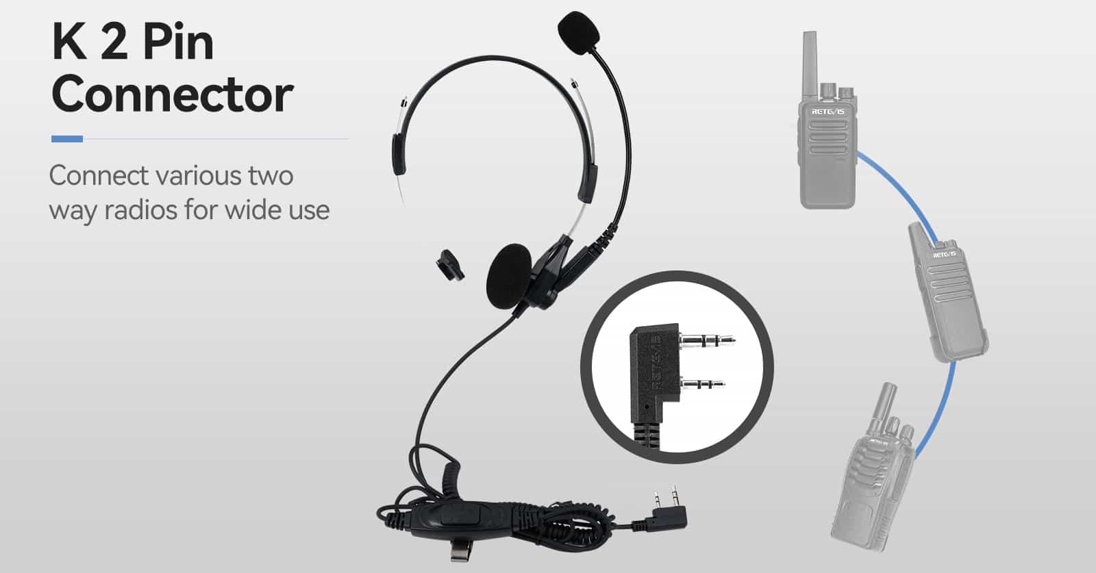 kenwood 2pin headset for two-way radios
