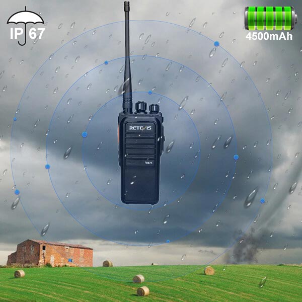 Retevis RB75 IP67 Waterproof Large Battery GMRS Farm Two Way Radio
