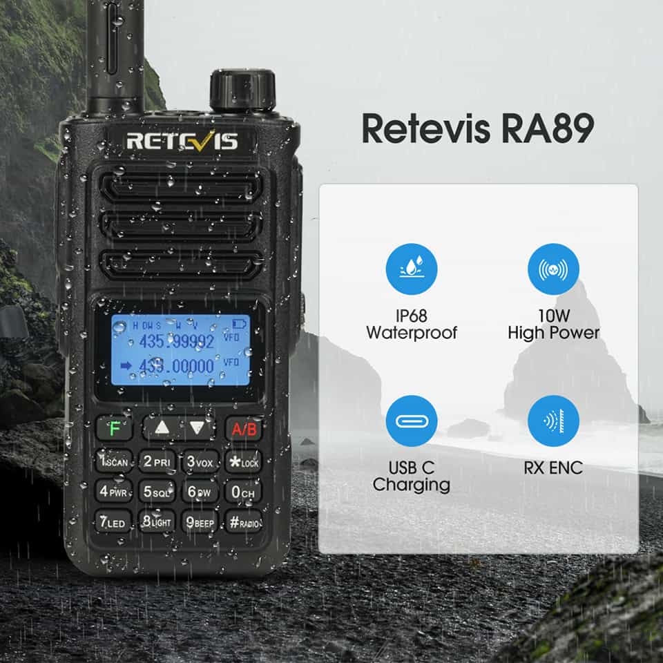 RA89 High Power Dual Band IP68 Waterproof Ham Radio