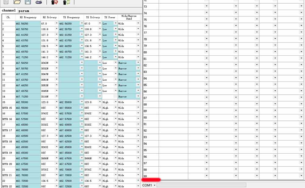 RA86-has 99 GMRS direct channels: