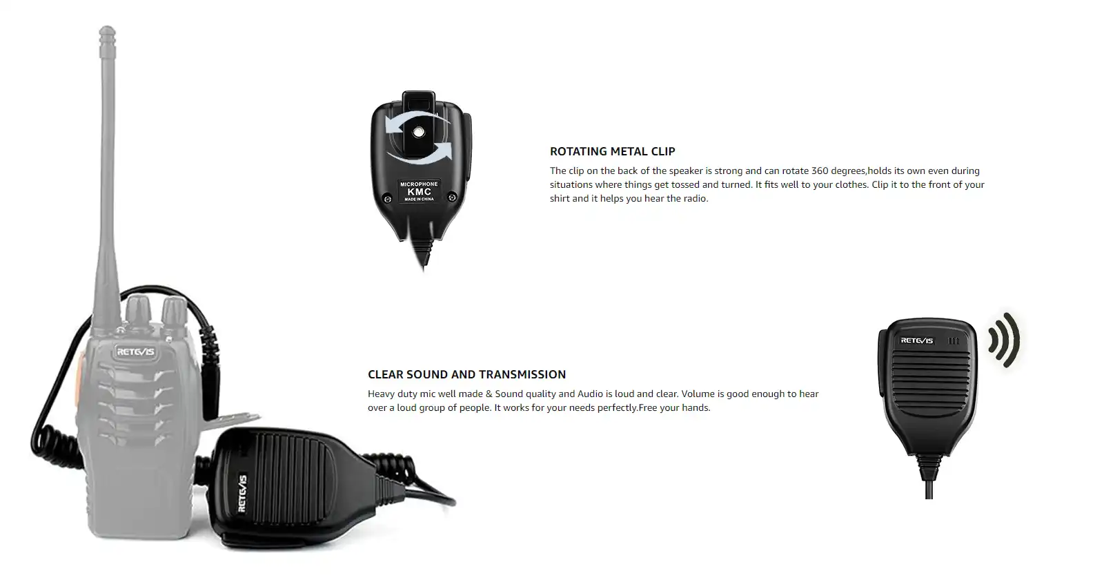  2 pin hand mic 
