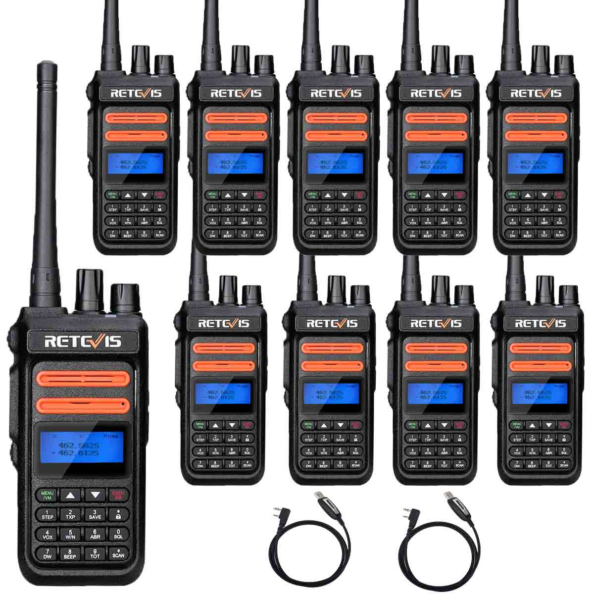 Retevis RT76P 5W NOAA GMRS Walkie Talkie 10 Pack