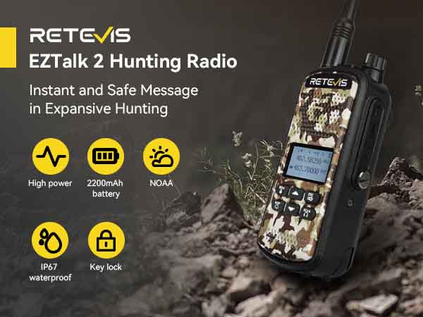 retevis EZTalk 2 gmrs long-range hunting walkie talkie