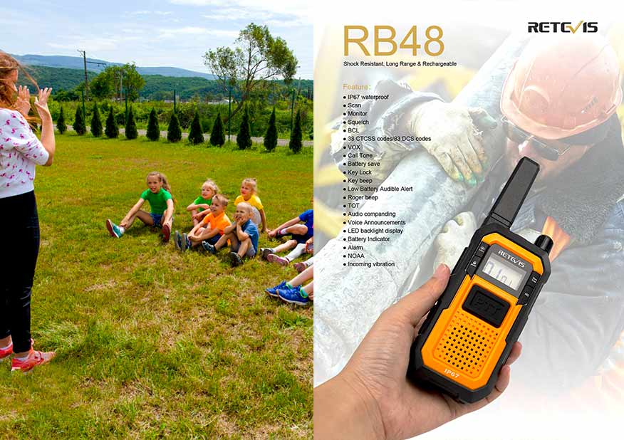 RB48 Waterproof Heavy Duty  License-free Walkie Talkies