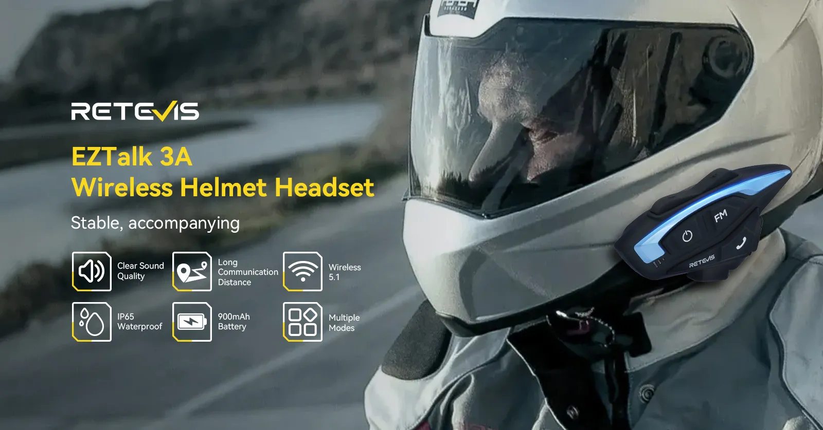 Retevis EZTalk 3A motorcycle Bluetooth helmet walkie talkie