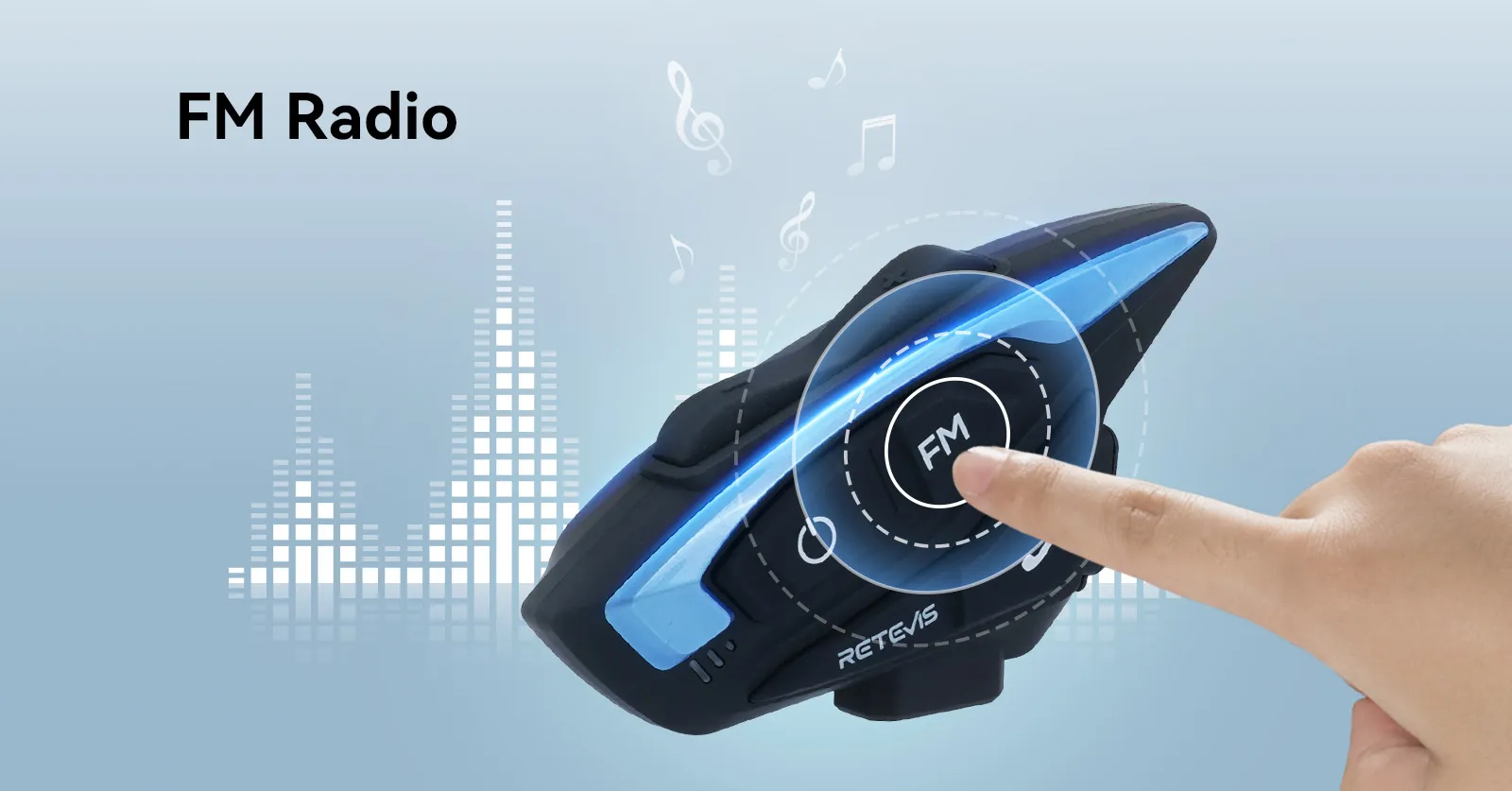 Retevis EZTalk3A Helmet Intercom with FM Radio