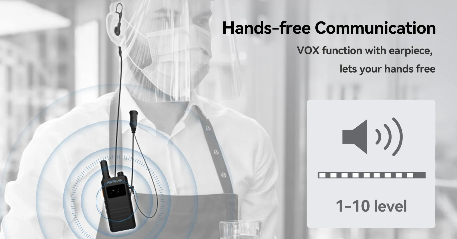 Retevis B3S VOX Hands Free Communication