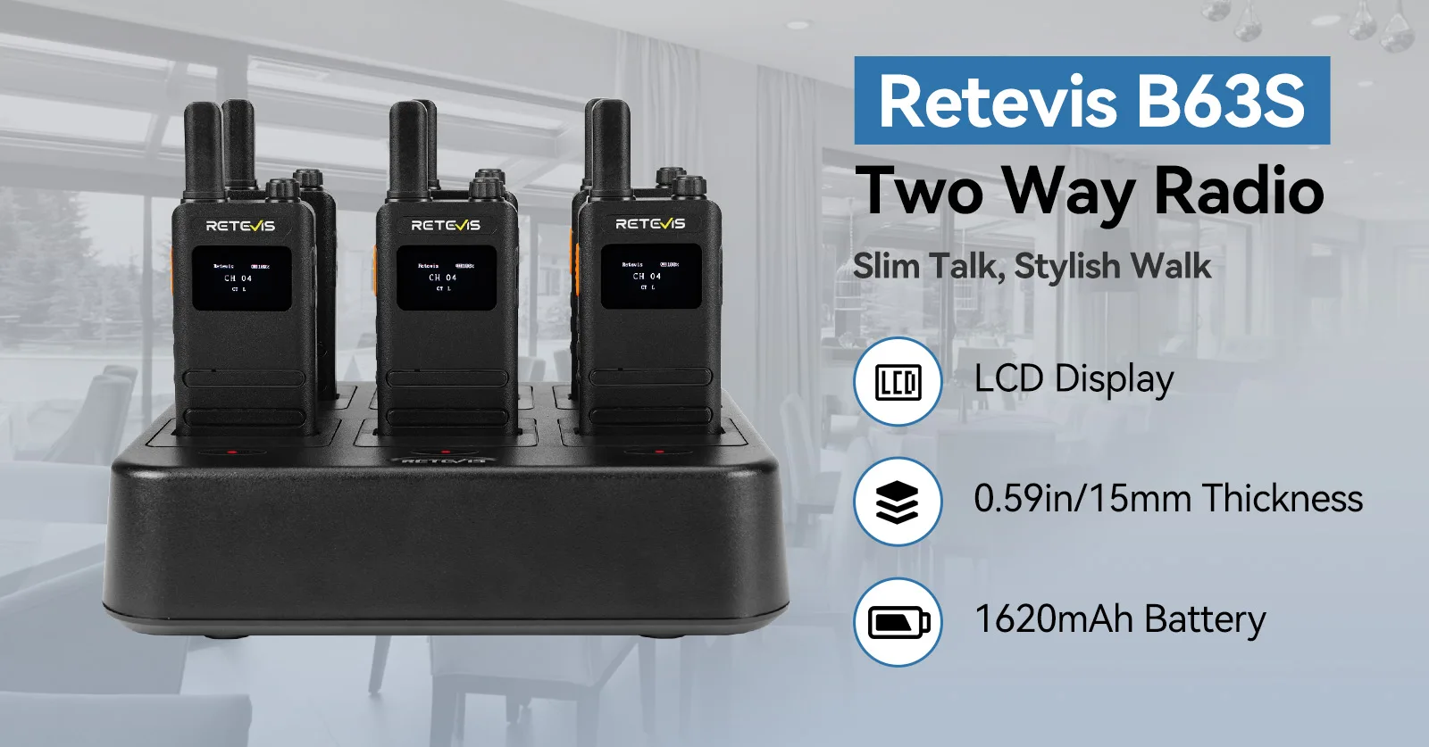 Retevis B63S Small PMR446 Handheld Walkie Talkies