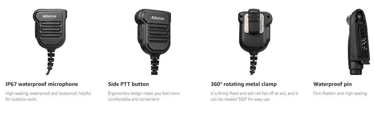 Retevis IP67 Waterproof Speaker Mic for RT29 Handheld Radio