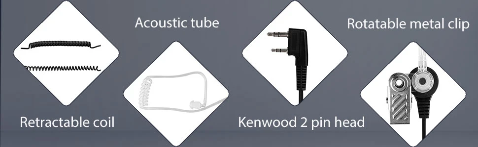 Acoustic Tube Earpiece for Kenwood Walkie Talkie