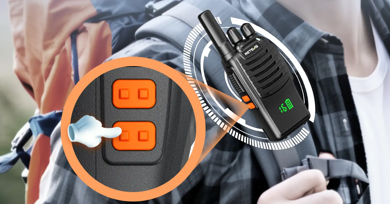 Retevis H777H Hands-Free Two Way Radio