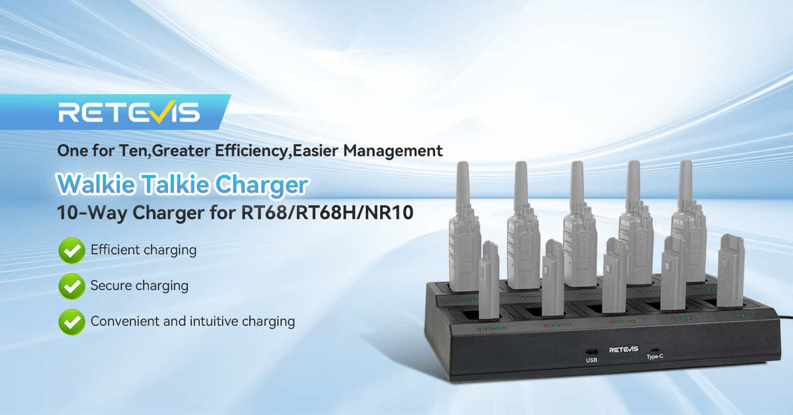 10-WAY CHARGER FOR RETEVIS RT68