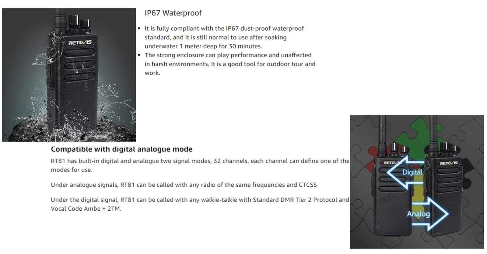 long range waterproof encryption walkie talkie