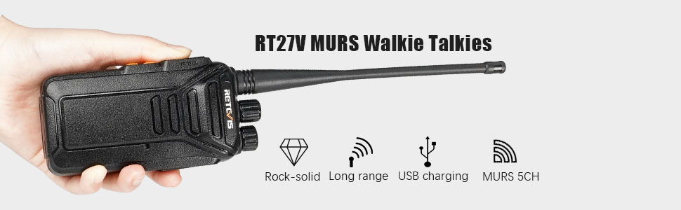 Retevis RT27V portable MURS radio with long antenna