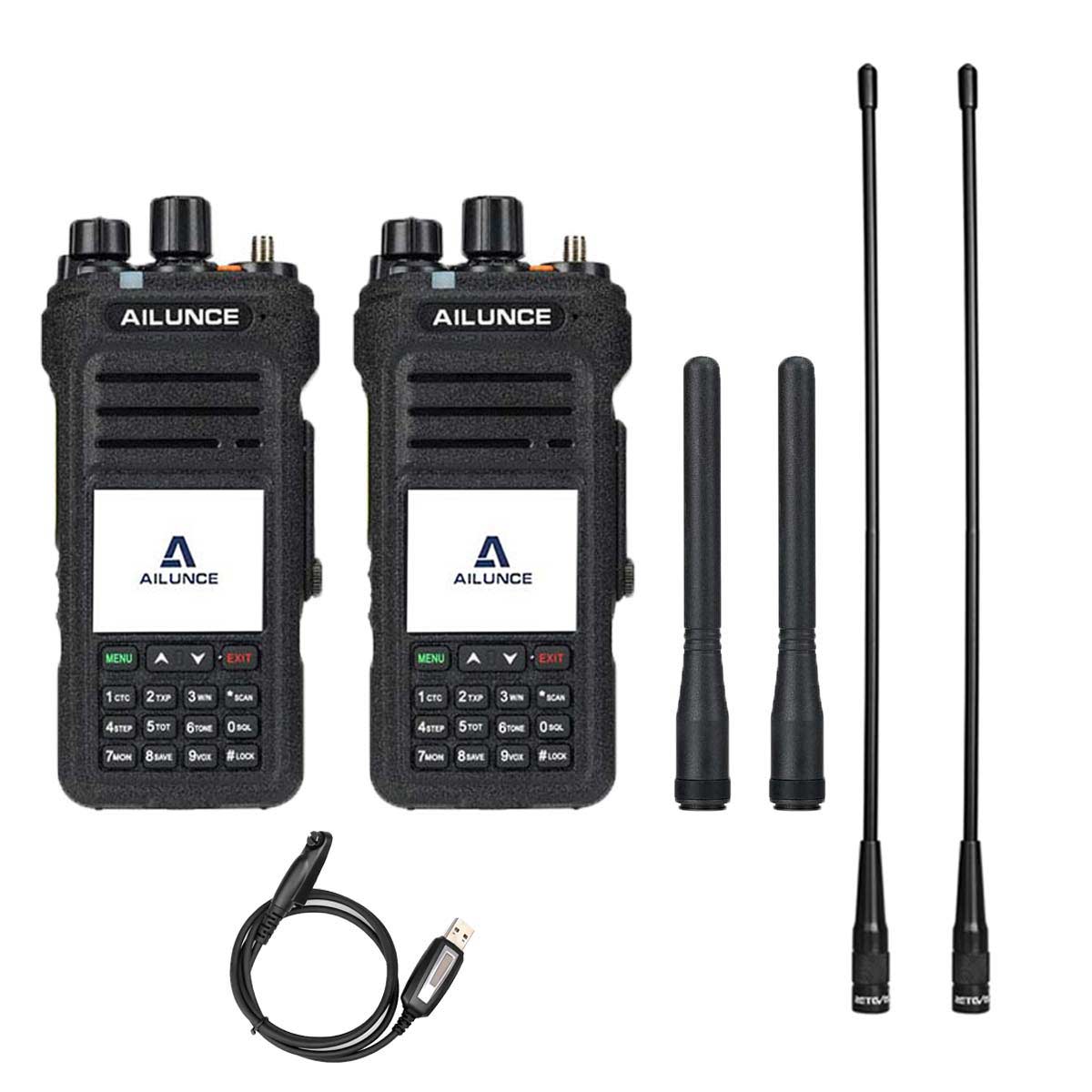 Retevis HA1G 220 Channel 5W GMRS Walkie Talkie With Long Antenna 2 Pack