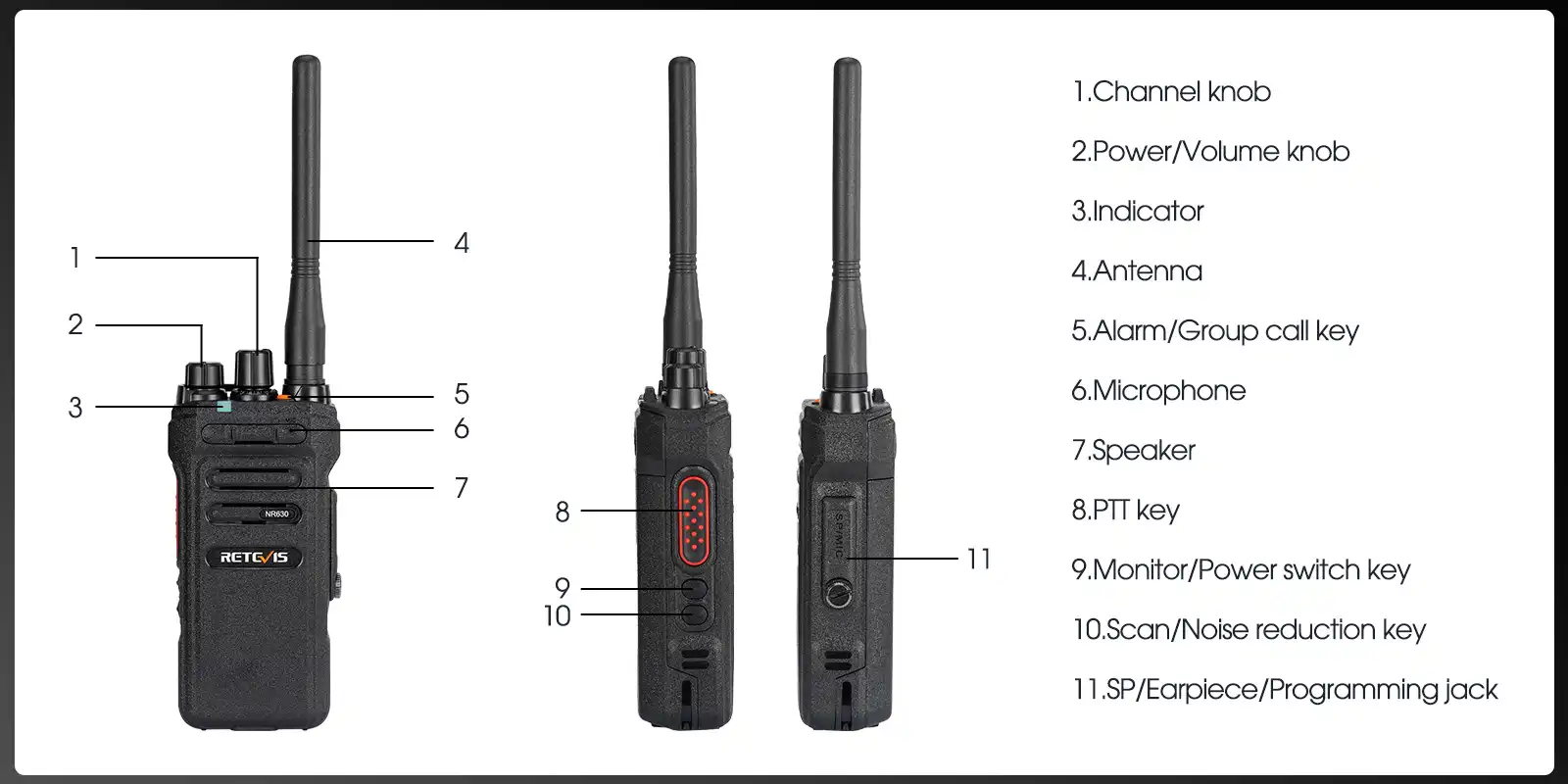 retevis nr30 long range walkie talkie with noise reduction